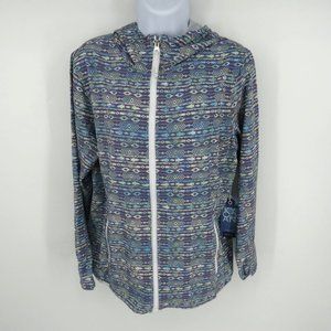 Kyodan Women's Printed Woven Hooded Jacket UPF 40 M NWT $58